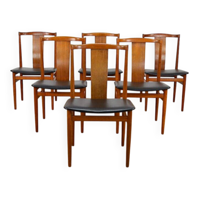 6 Chaises danoises 1960 en teck de Henning Sorensen