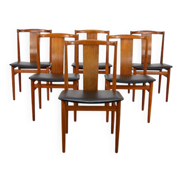 6 Chaises danoises 1960 en teck de Henning Sorensen