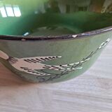 Dish salad bowl Savoy earthenware decoration flowers and bird