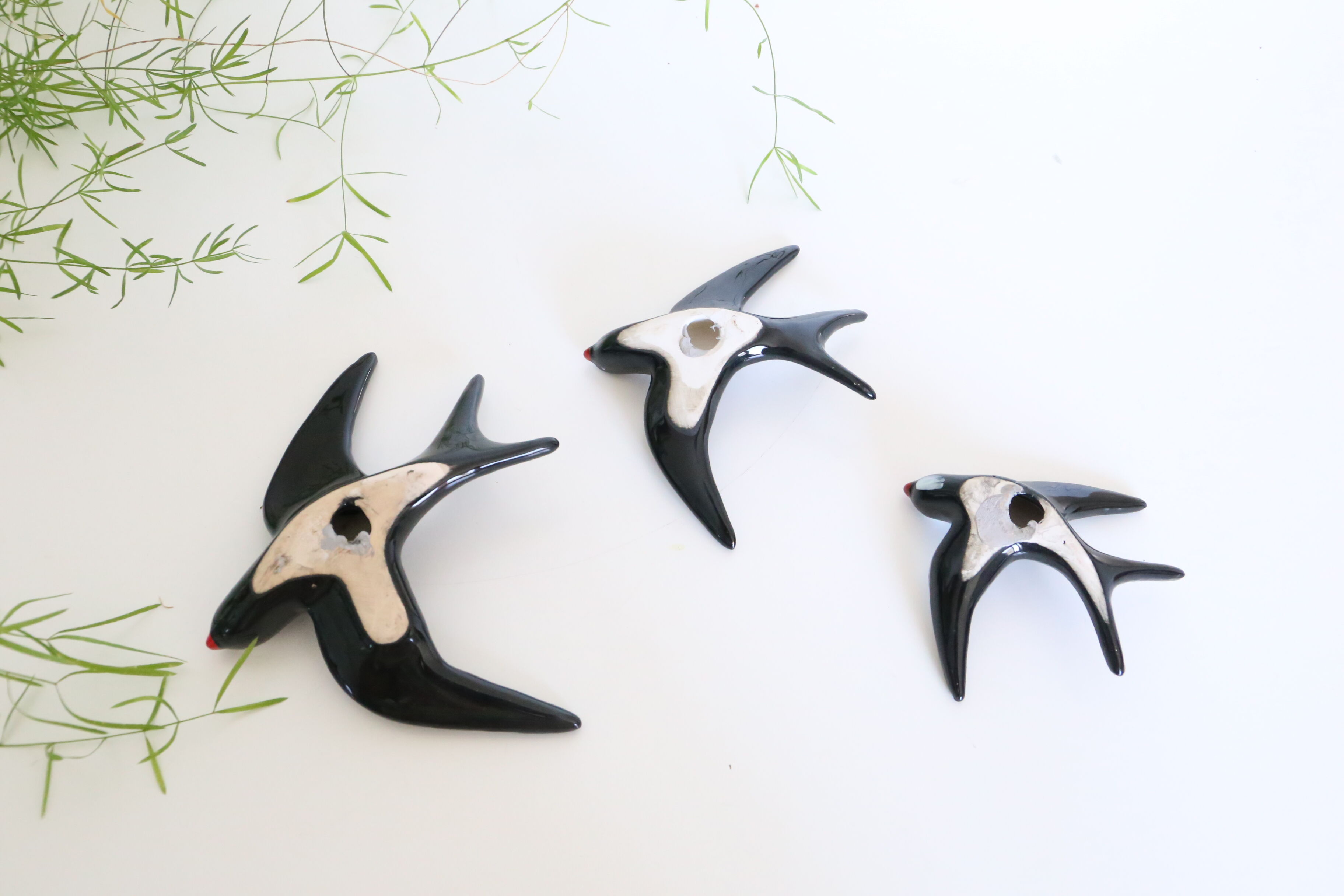 Soaring 3 ceramic swallows