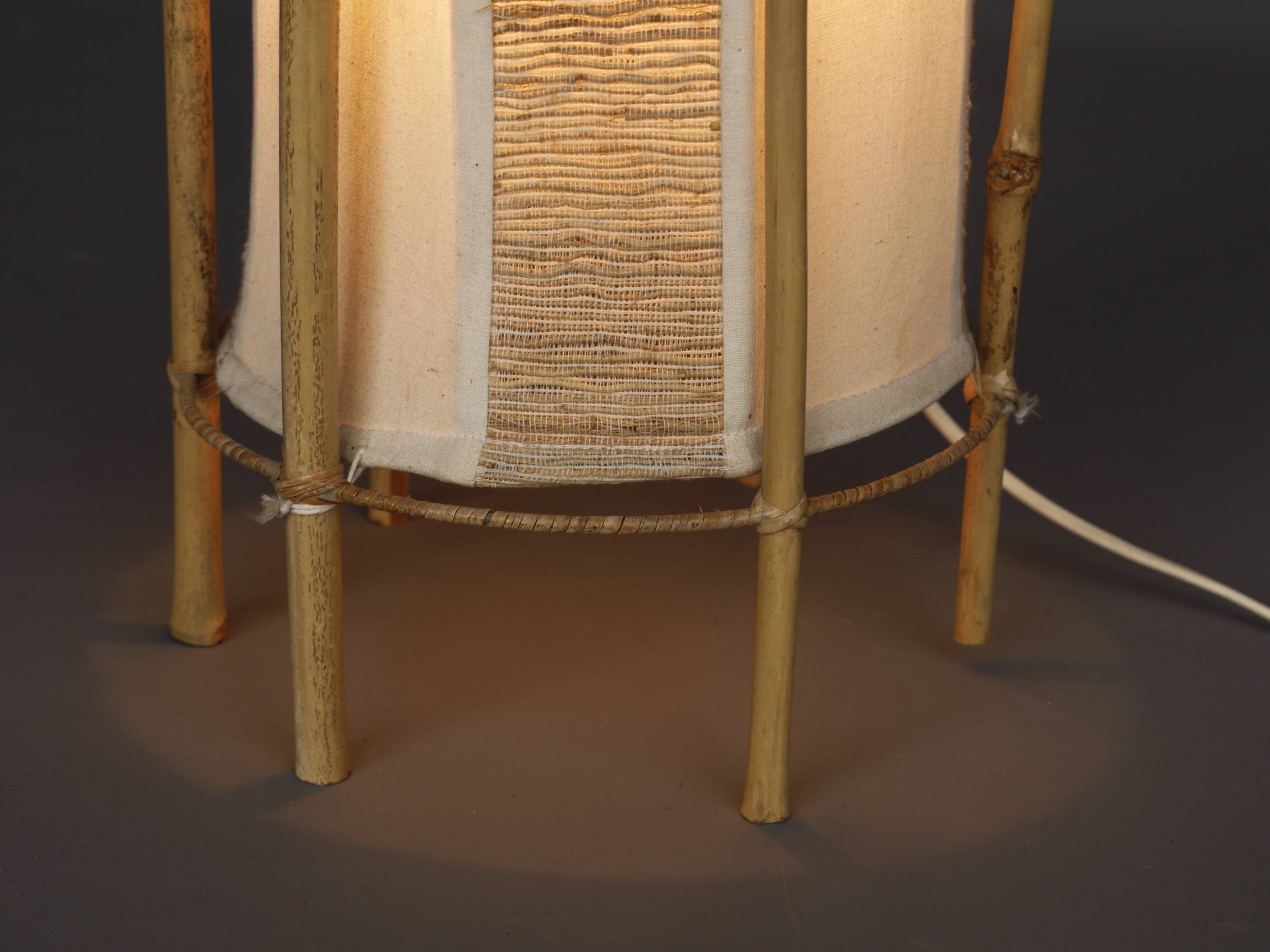 Lampadaire en bambou de Louis Sognot, années 1950