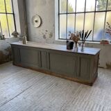 XXL walnut trade counter with multiple drawers