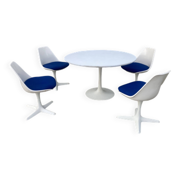 Maurice Burke table and 4 chairs for Arkana 1967