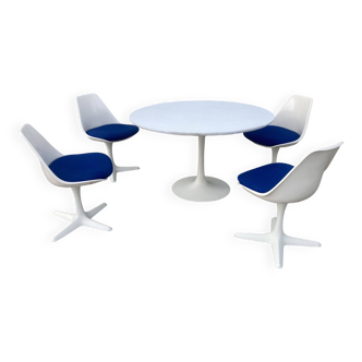 Table et 4 chaises Maurice Burke pour Arkana 1967