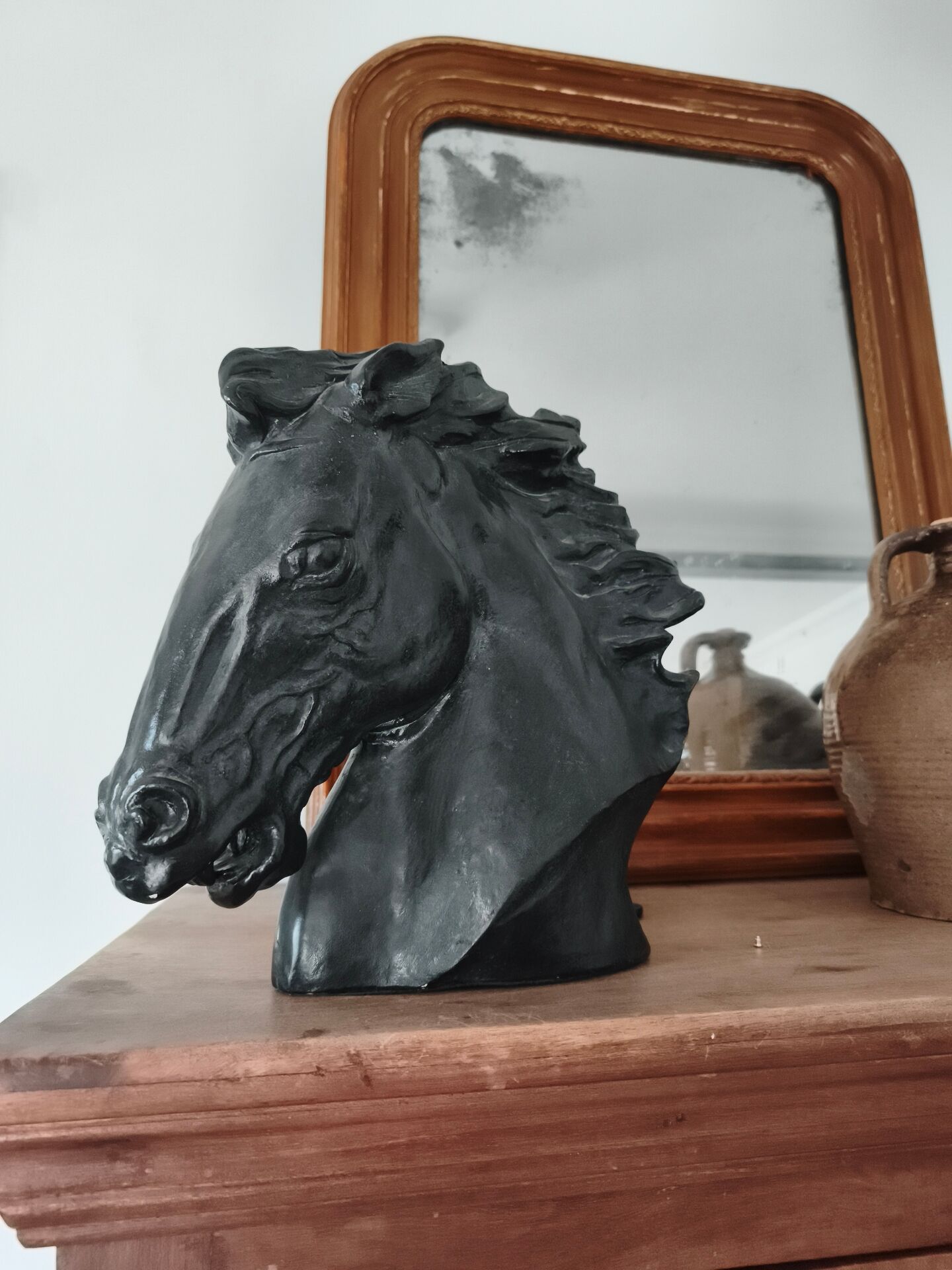 Plaster bust.