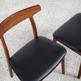 Midcentury Danish set of 6 dining chairs in rosewood by Henning Kjaernulf for Bruno Hansen 1960s