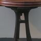 Chaise de bureau rotative nautique antique en teck, fer et cuir