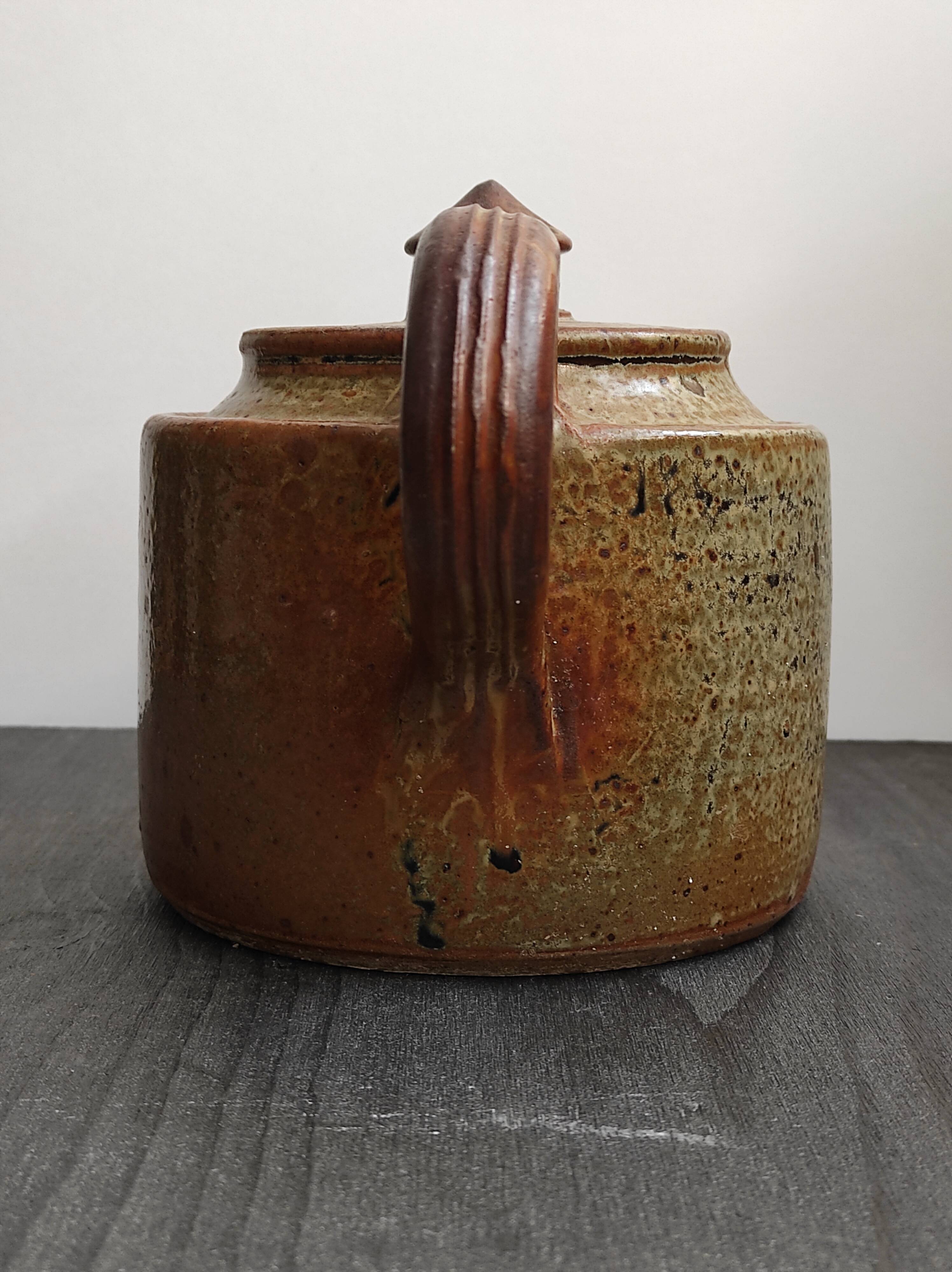 Signed vintage sandstone teapot