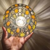 Globe suspension with stained glass effect, superb play of light