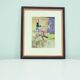 vintage wooden frame fishing child