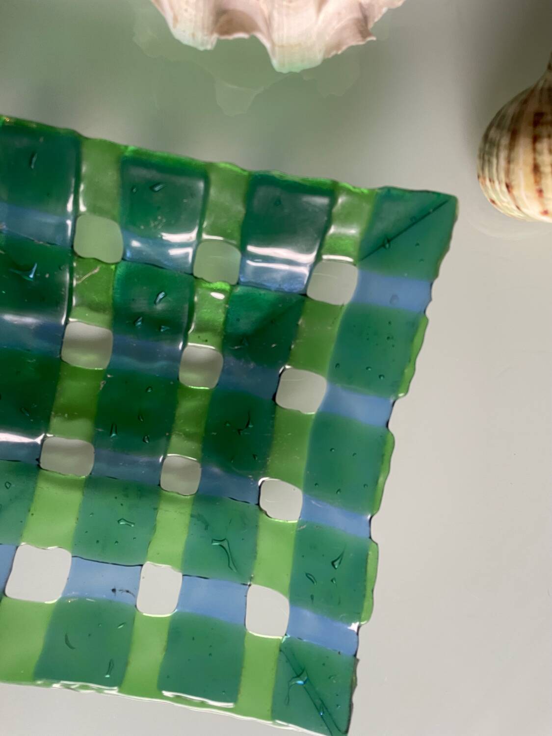 Coupelle à bijoux en verre soufflé bouche tressée de Murano