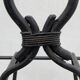 French black wrought iron fireplace set, 1960