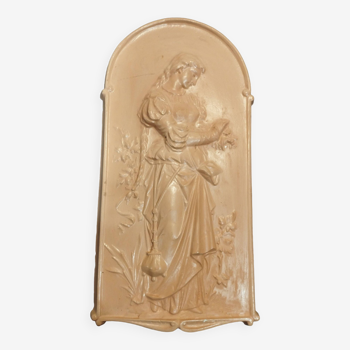 Old plaster wall decoration panel - feminine and romantic decor