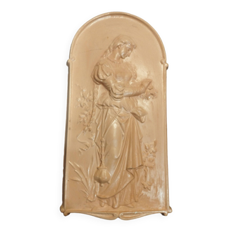 Old plaster wall decoration panel - feminine and romantic decor