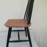 Scandinavian wood and black chair