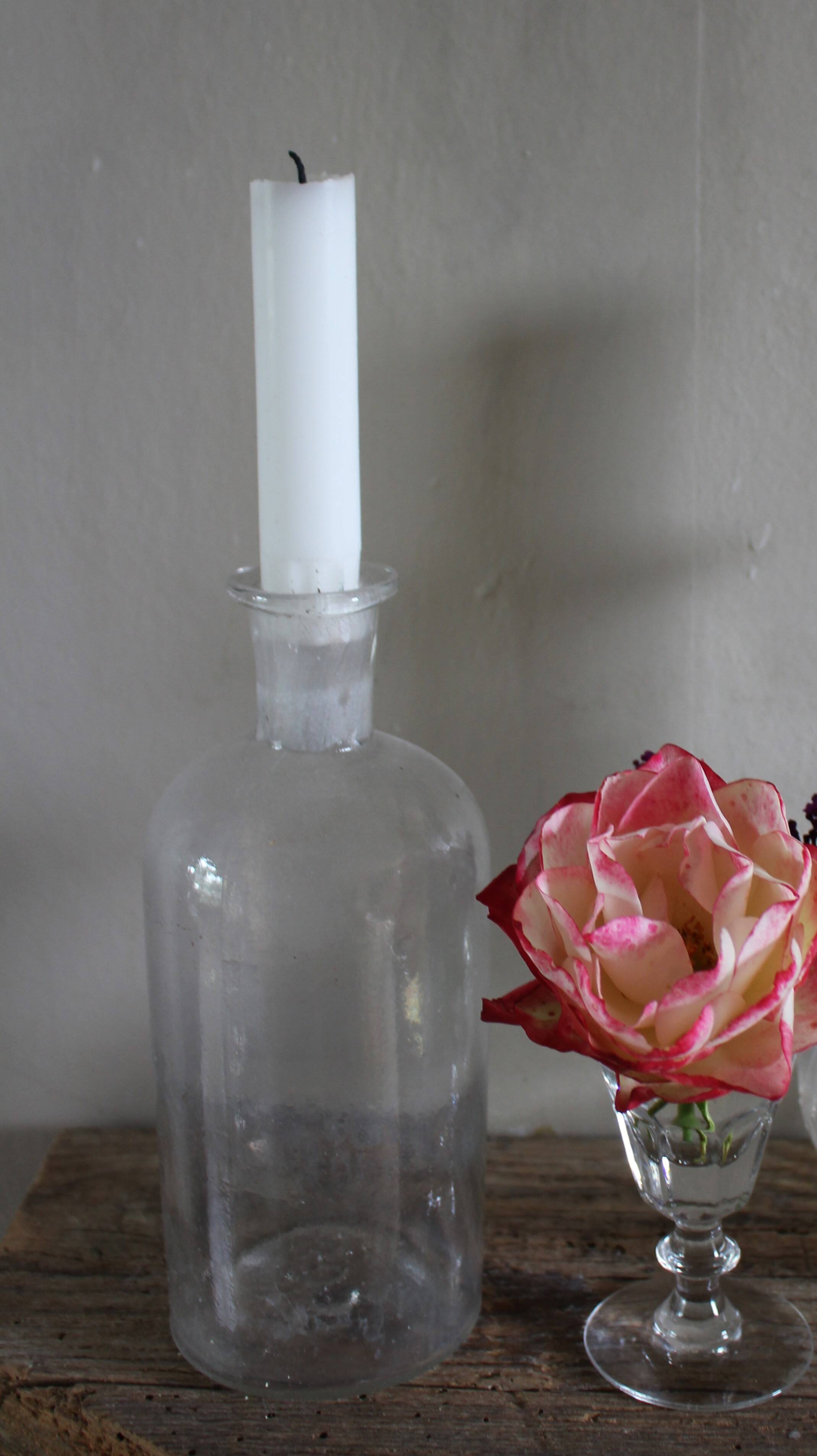Clear glass bottle vase 500