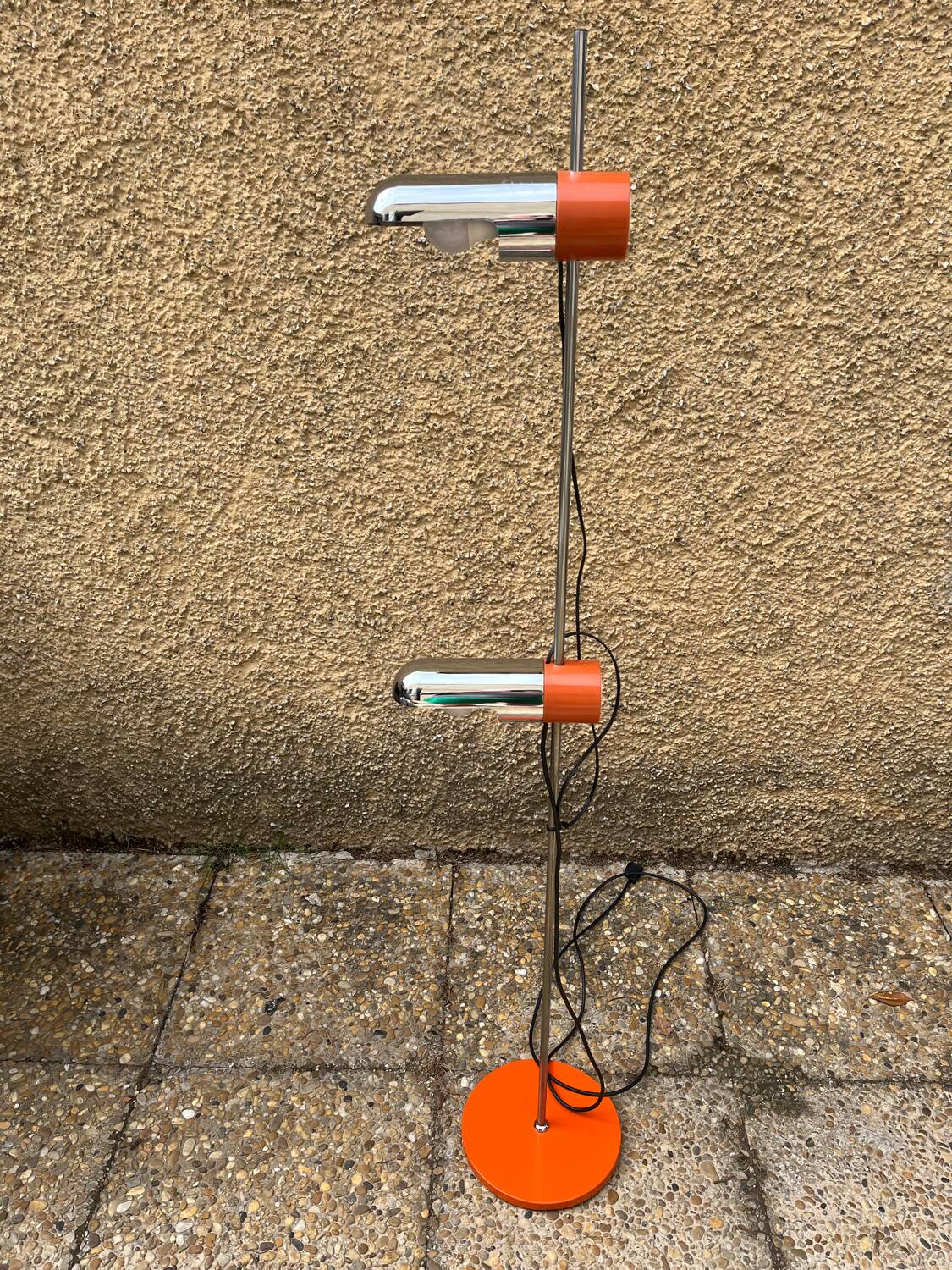 1970s orange designer floor lamp