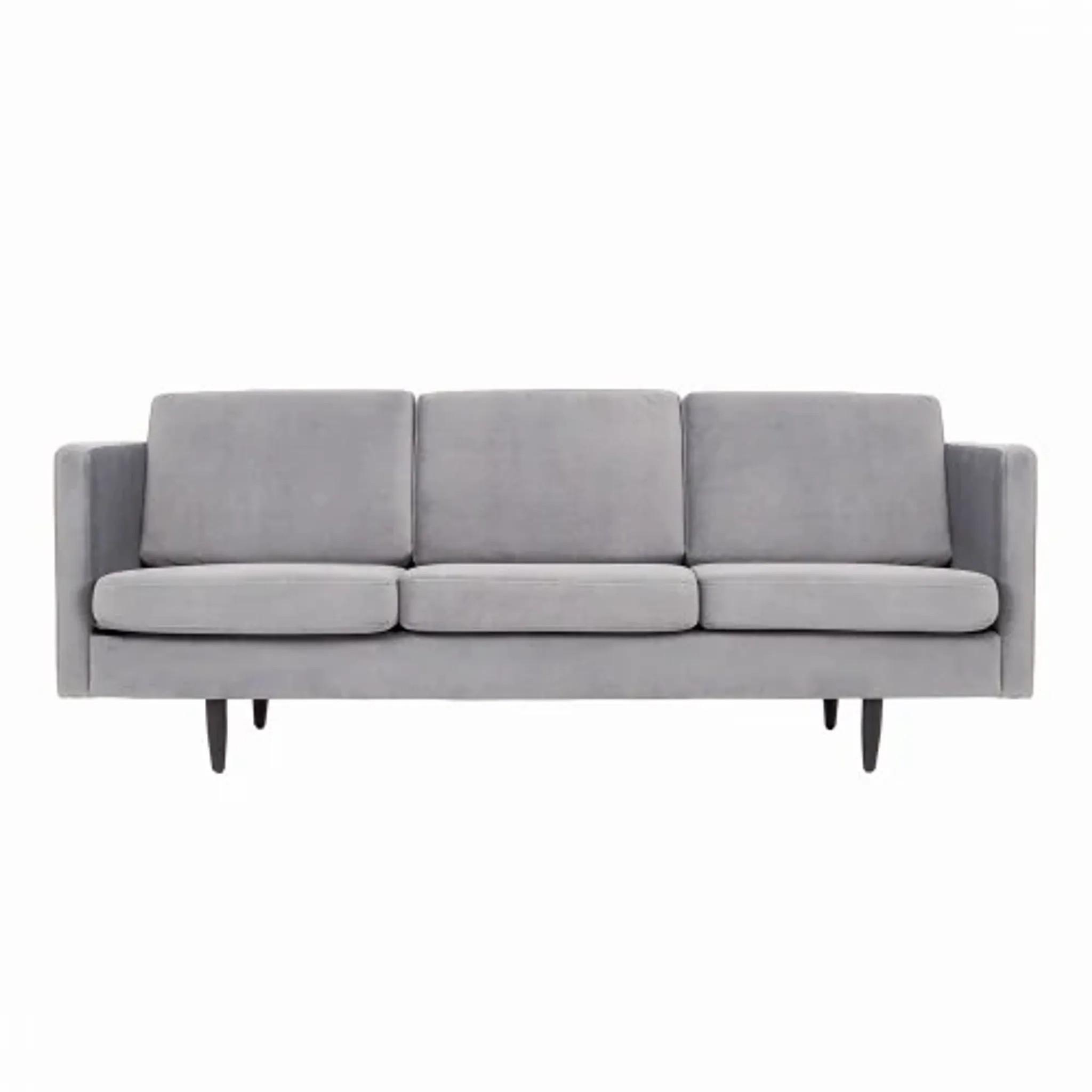 Sofa Alta en velours argenté, design scandinave