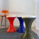 Tabouret tam tam rouge orange vintage