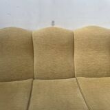 Louis XV style three-seater wingback sofa in patinated beech, 20th century