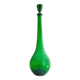 Italian carafe Empoli in iridescent green with diamond pattern.