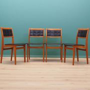 Ensemble de quatre chaises en hêtre, design danois, années 1970, production : Danemark
