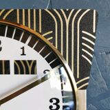 Vintage clock silent rectangular wall clock "jaz black gold"