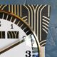 Vintage clock silent rectangular wall clock "jaz black gold"