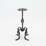 Sculptural brutalist metal candle holder 1960s