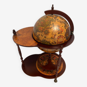 Bar chariot globe terrestre vintage