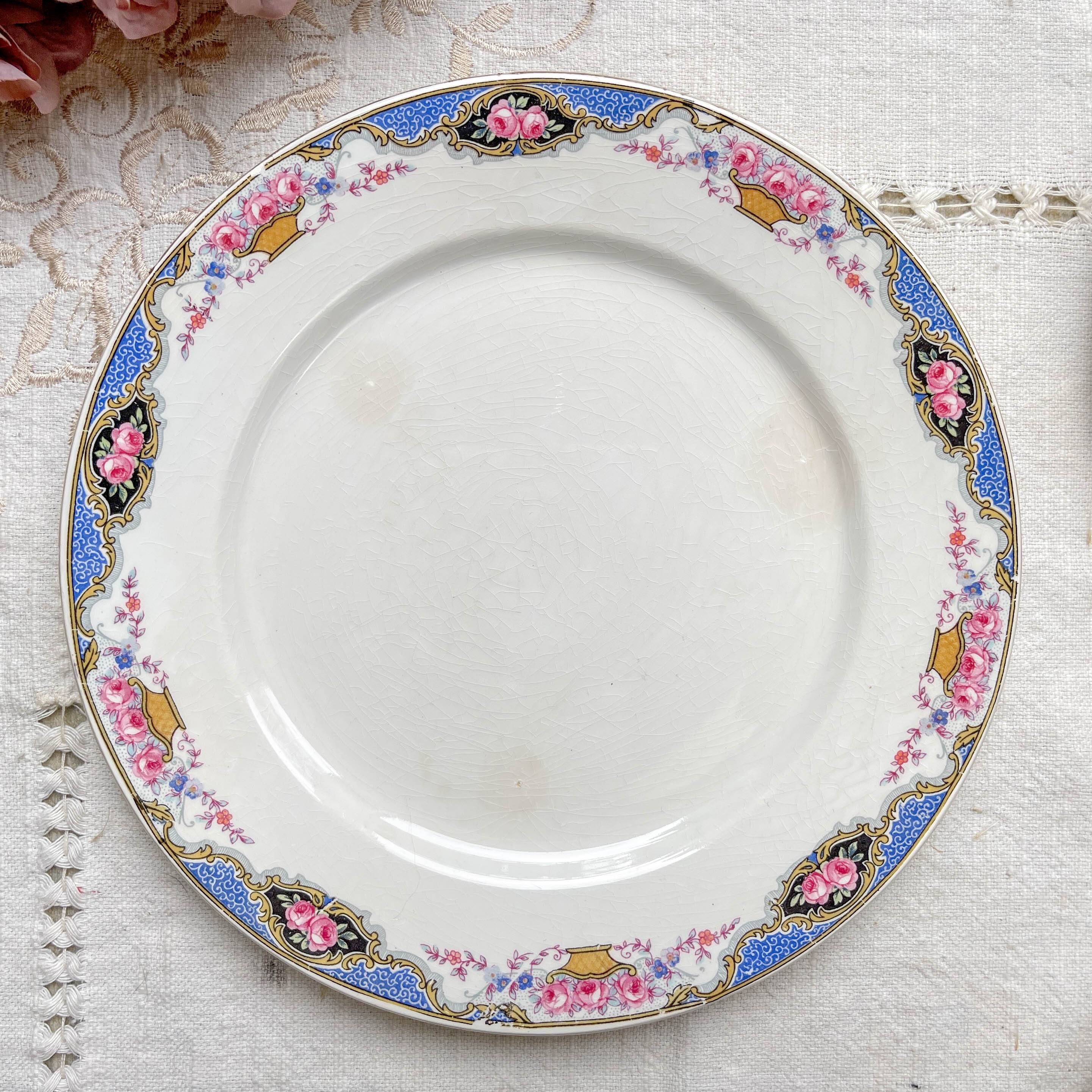 6 small vintage floral plates Digoin Sarreguemines – 1950s