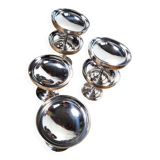 Set of 6 vintage stainless steel ice cream cups Letang Remy 1970