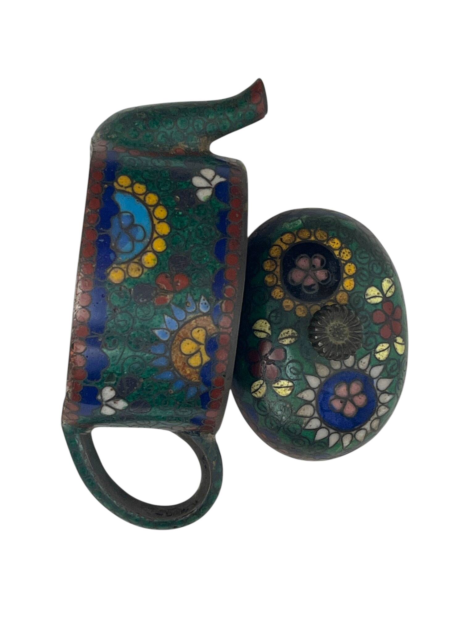 China, small cloisonné bronze teapot early 20th century