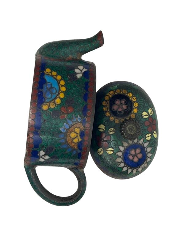 Chine, petite verseuse théière bronze cloisonné début XXème