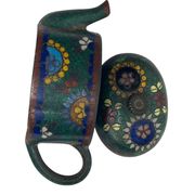 China, small cloisonné bronze teapot early 20th century