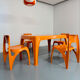 Table and 4 dining chairs designed by Preben Fabricius, Interplast, 1970s.