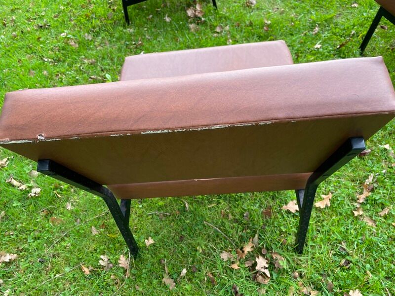 Vintage drivers, Armchair, Metalor French manufacture set of 4