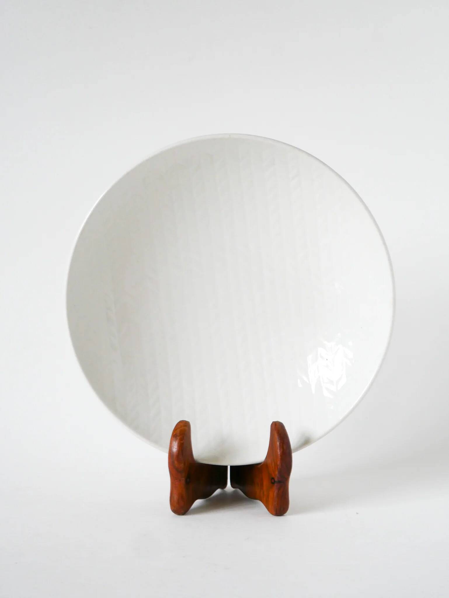 Plat rond de présentation Salins, design, blanc, 1960