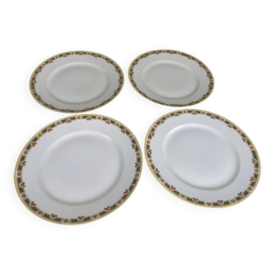4 assiettes plates art déco