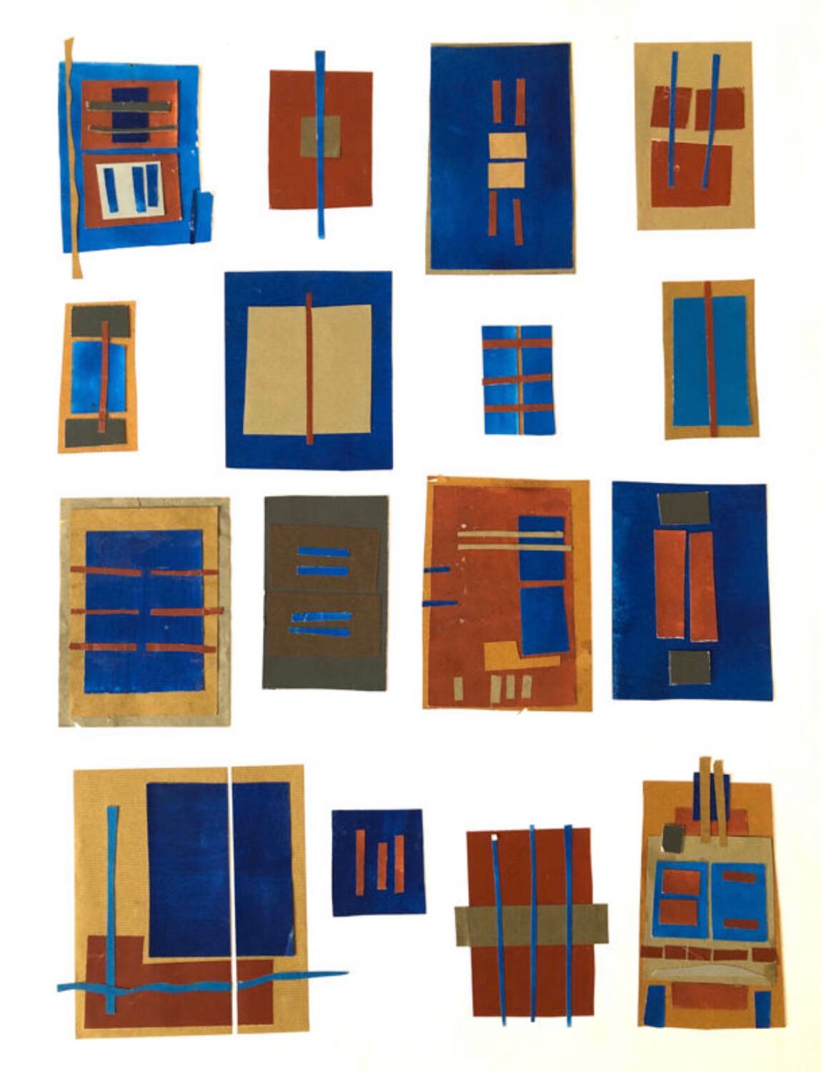 Blue and beige collage