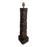 Carved wooden Balinese lamp base