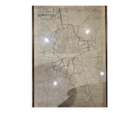 Old map of Orléans under glass frame