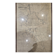 Old map of Orléans under glass frame
