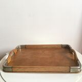 Wooden and metal tray 50s