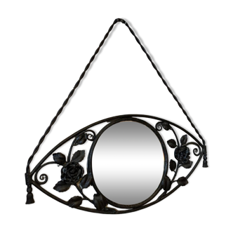 Art deco wrought iron mirror