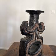 Brutalist sculptural candlestick attributed to Elisabeth Vandeweghe - 70s