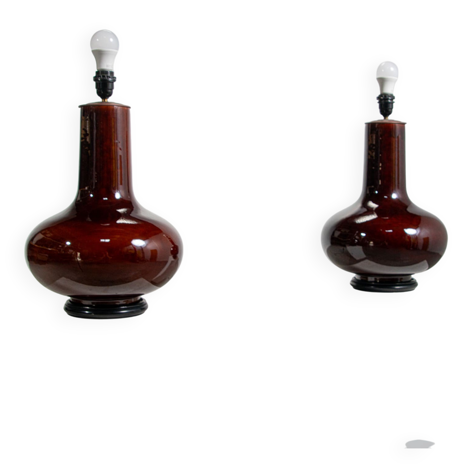 Pair of oversized ceramic lamps. Circa 1970