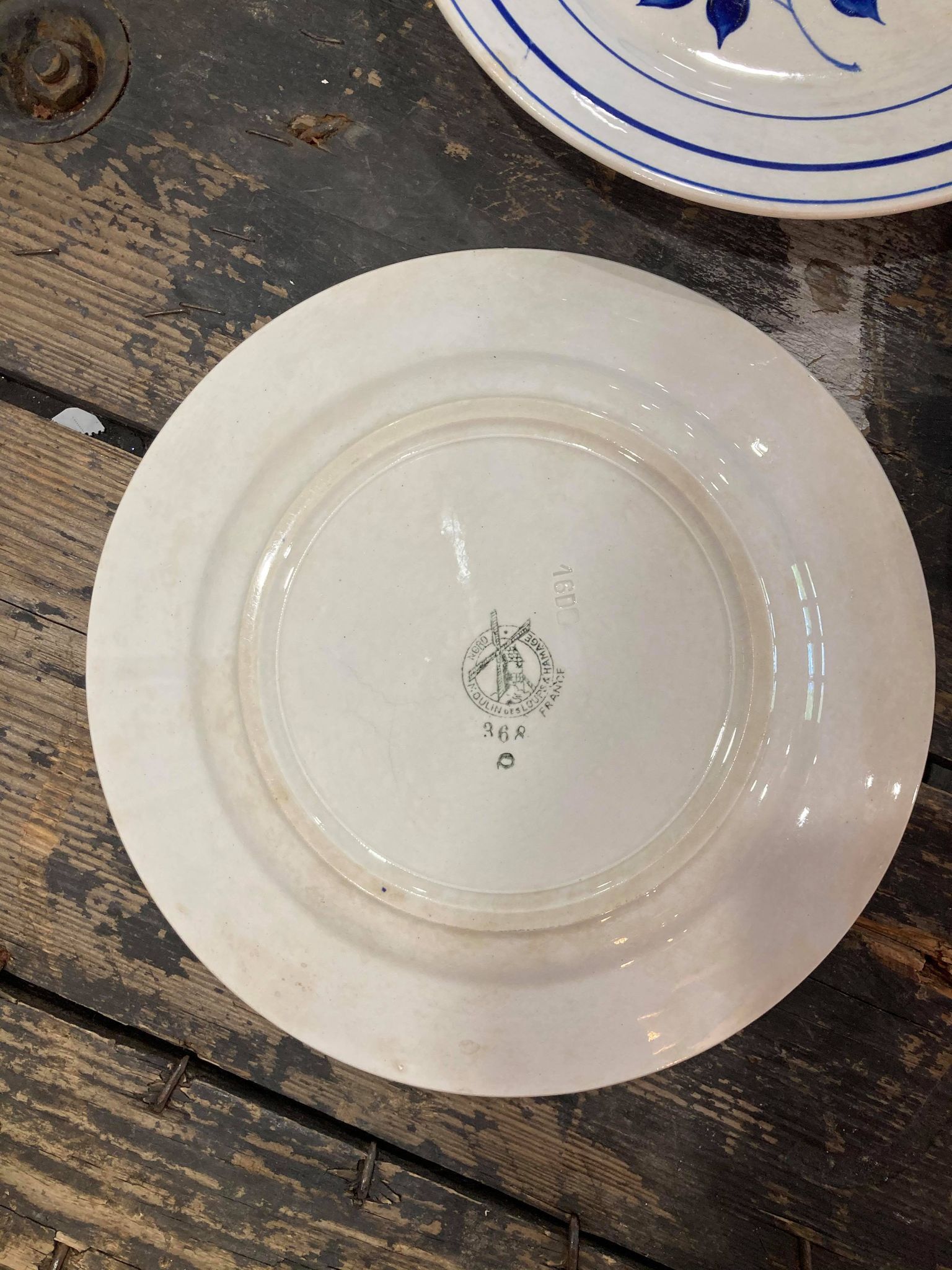 Lot de 3 assiettes Moulin des Loups bleu