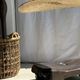 Small suspension, rattan luminaire in hat shape D:60cm