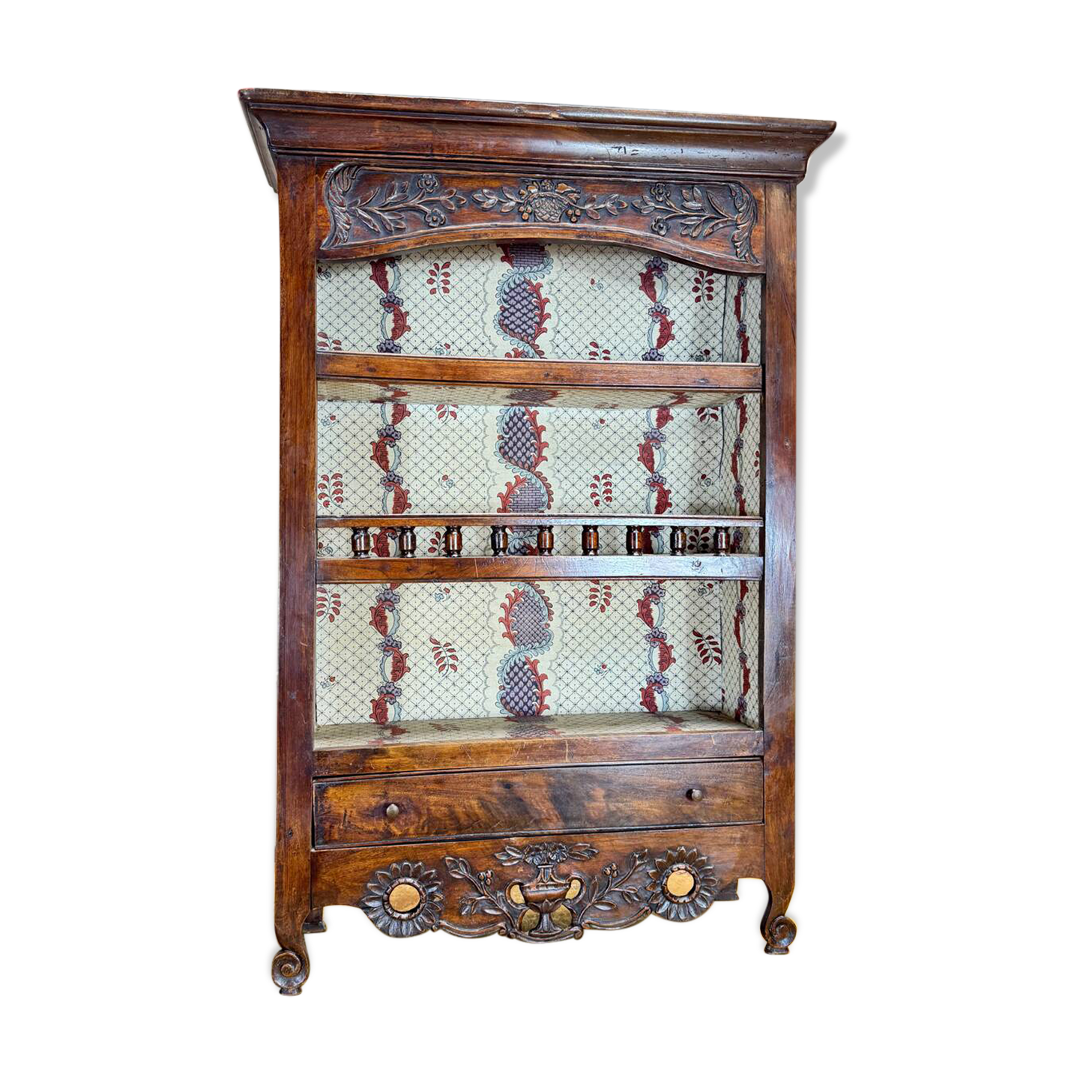 Verriau, Provençal Hanging Shelf in Walnut, Nîmes, 18th Century